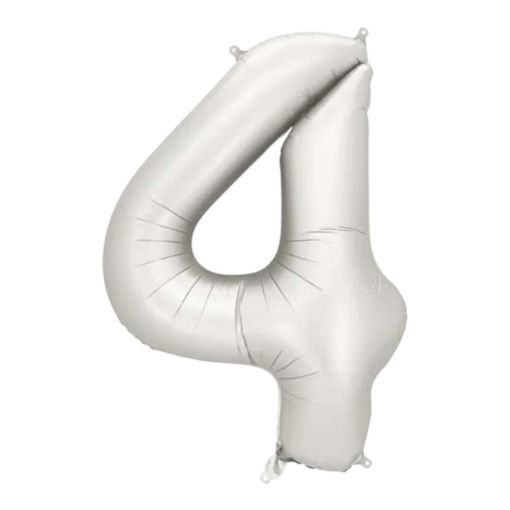 Picture of FOIL BALLOON NUMBER 4 SILVER 34 INCH